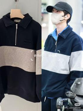 MM 明星同款 25秋冬新款拼色廓形半拉链卫衣 特惠 Z-15535