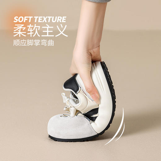 ZHR紫色阿甘鞋女新款2025夏季圆头厚底德训鞋双色鞋带复古女鞋 商品图4