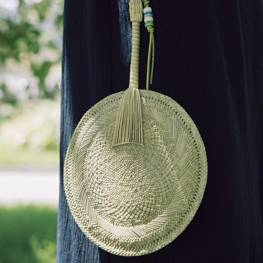 手工草编扇小圆满扇子 新中式蒲扇小扇子手腕挂脖挂扇斜跨扇 商品图5