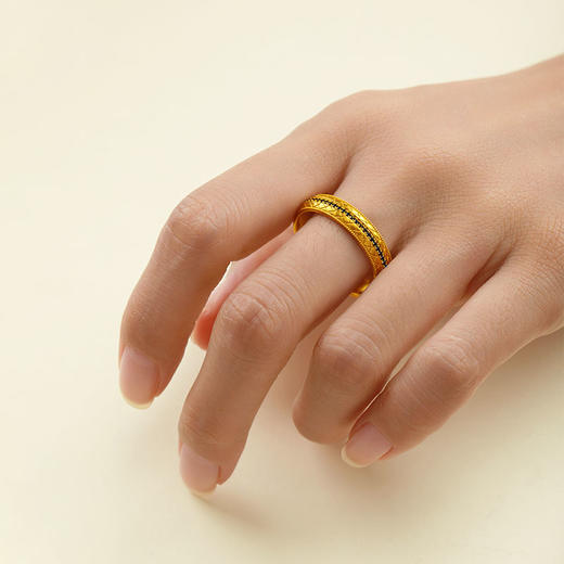 宫匠造办 龙鳞戒指黄金戒指 商品图3