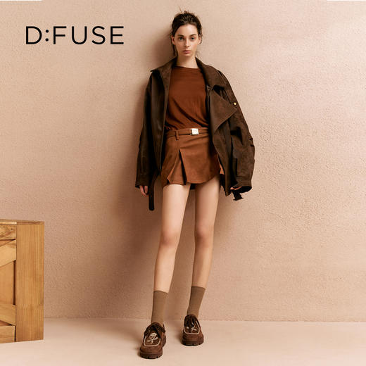 Dfuse迪芙斯2025秋季新款复古休闲乐福鞋玫瑰花心形扣系带袋鼠鞋DFD3112054 商品图0