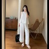 时髦神器垂坠天丝亚麻无袖上衣九分直筒阔腿裤套装2025夏款 商品缩略图0