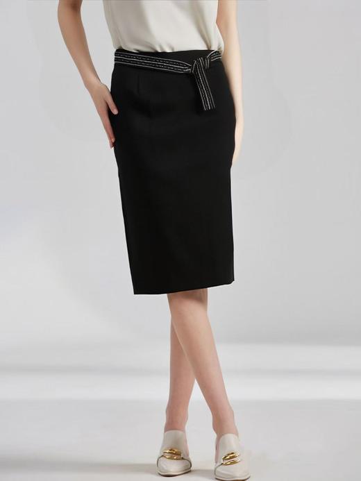 7.30秒杀~NO退【超值特卖】黑色中裙-喜出 商品图0