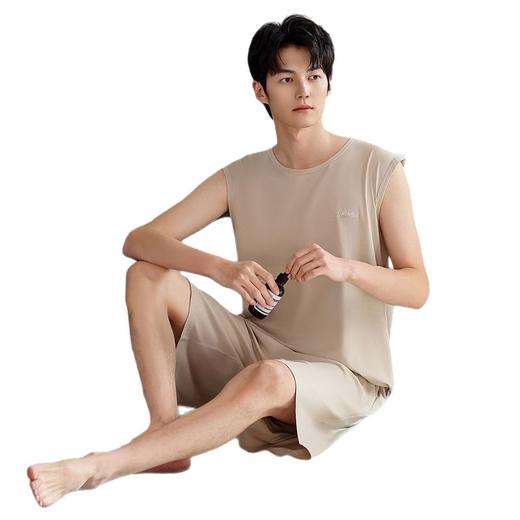 红览睡衣男士夏季莫代尔背心无袖短裤薄款大码运动休闲夏款家居服外穿AL344198 商品图3
