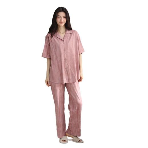 雀说柔软棉睡衣女士夏季薄款凉感纯棉短袖长裤新款夏天家居服套装AL4428 商品图4