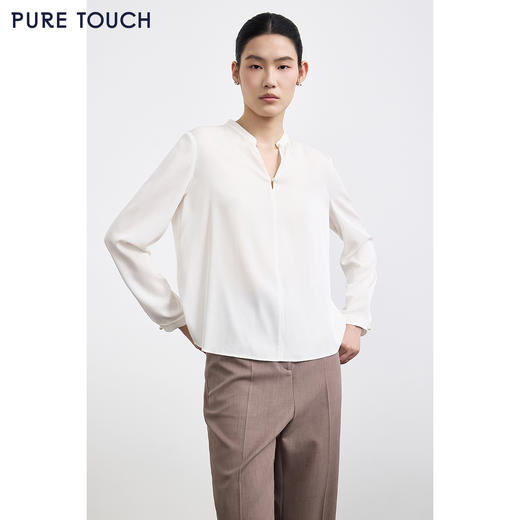 PURE TOUCH优雅通勤必备真丝衬衫女桑蚕丝透气显瘦 商品图0
