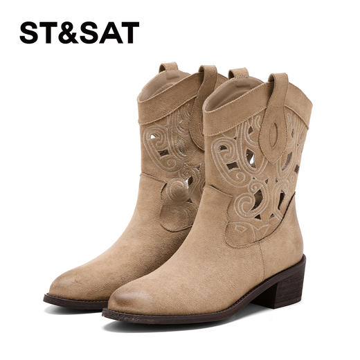 星期六异域风情镂空个性牛仔靴SSD4116C7K 商品图10