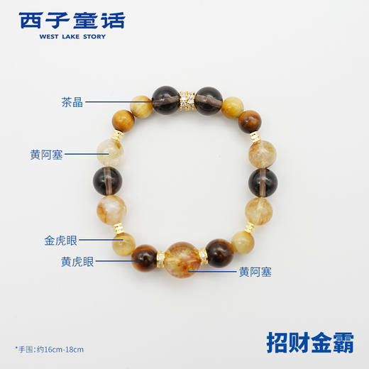 「灵隐景区直发」金霸招财水晶手串 三重能量黄水晶+金虎眼财富 勇气黄虎眼护佑 女生高定能量手链 商品图3