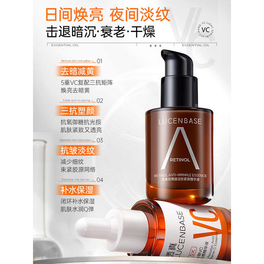 透真早c晚a精华液 左旋vc减黄提亮A醇紧致淡纹全分子量玻尿酸双抗精华 商品图0