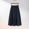 西子/【深海花语】优雅重工蕾丝压褶藏蓝色半身裙/BQXS083 商品缩略图0