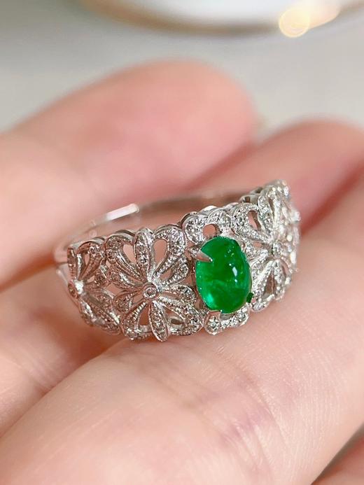 0.8ct蛋面祖母绿戒指 商品图2