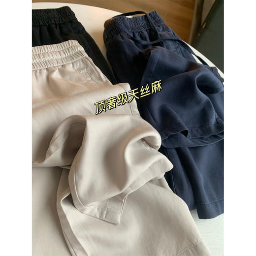 意式高奢！2025亚麻天丝莱赛尔混纺男士垂坠柔软百搭休闲裤！ 商品图0