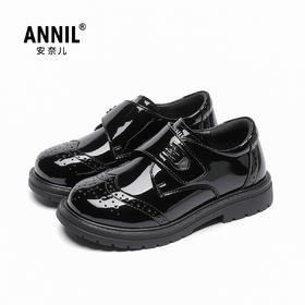 ANNIL/安奈儿男女童百搭休闲耐磨素面胶粘休闲皮鞋HM5302475