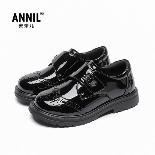 ANNIL/安奈儿男女童百搭休闲耐磨素面胶粘休闲皮鞋HM5302475 商品图0