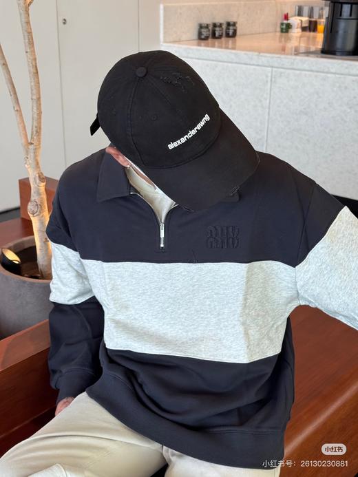 MM 明星同款 25秋冬新款拼色廓形半拉链卫衣 特惠 Z-15535 商品图7