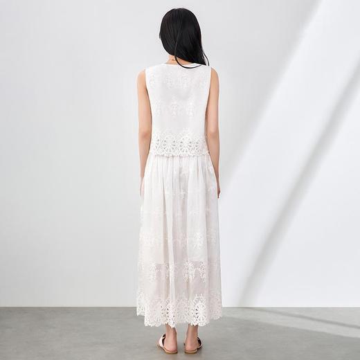 「高货wl」全新升级【铂金会员367/天猫499/差价132】(99611)洛诗琳重磅高货镂空刺绣无袖上衣大摆度假风长裙两件套装 商品图1