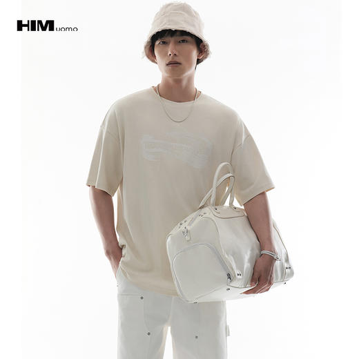 HIM漢崇  潮流涂绘元素字母印花舒适休闲宽松短袖圆领T恤 2026春季 商品图0