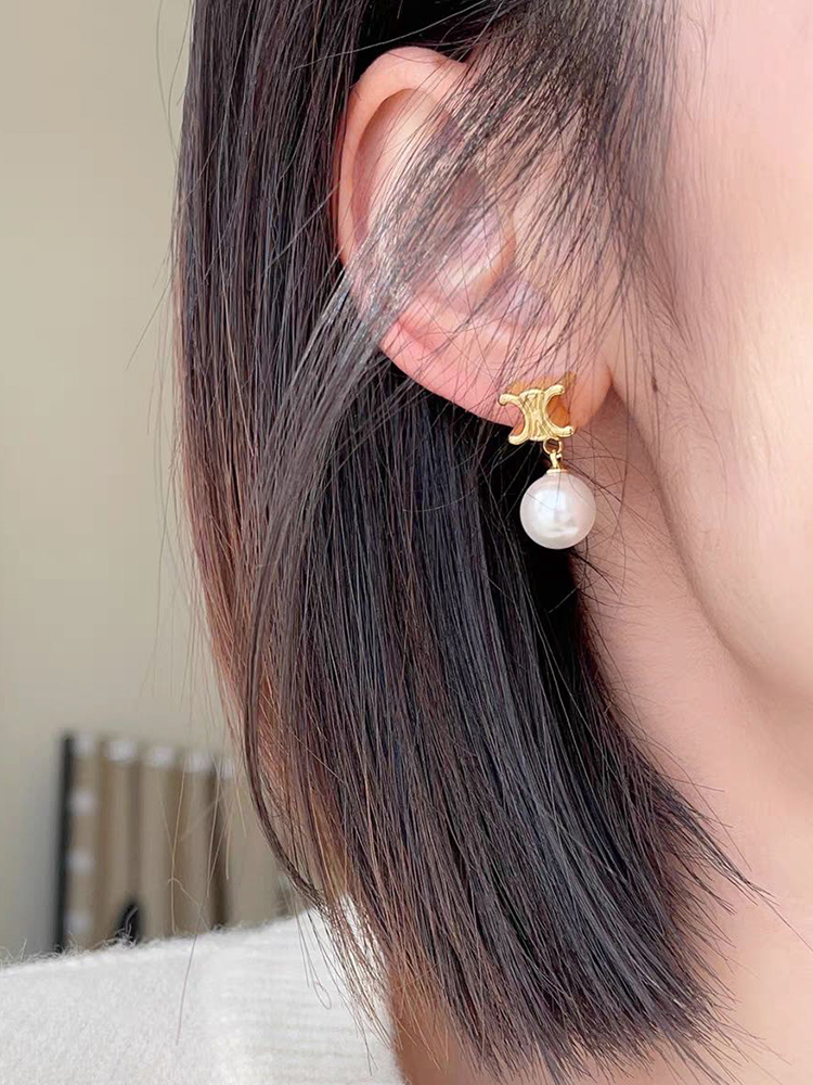 现货 THS-无 塞琳家 凯旋门珍珠极简ins风耳饰 CU1318