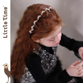 littletime女童发箍2025新款儿童蝴蝶水晶发饰女孩头饰发卡头箍