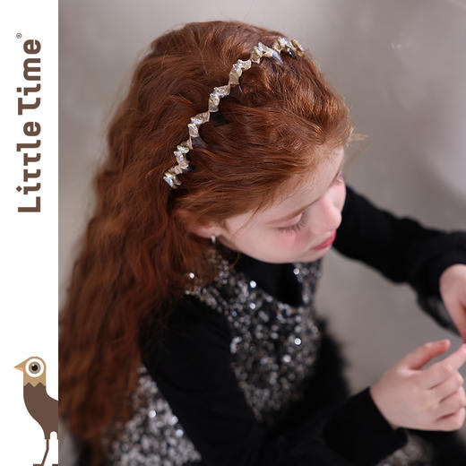 littletime女童发箍2025新款儿童蝴蝶水晶发饰女孩头饰发卡头箍 商品图0