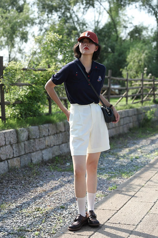 禾家同款苎麻天丝凉感刺绣小熊Polo衫 商品图3