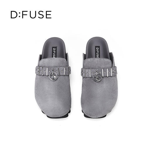 Dfuse迪芙斯2025秋季新款外穿拖鞋铆钉条带休闲勃肯鞋包头半拖女鞋DFD3110027 商品图14