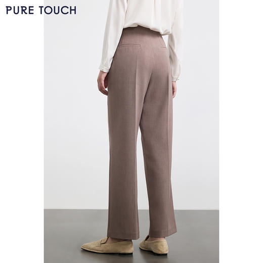 PURE TOUCH 浅咖色高腰直筒阔腿西装裤 商品图4