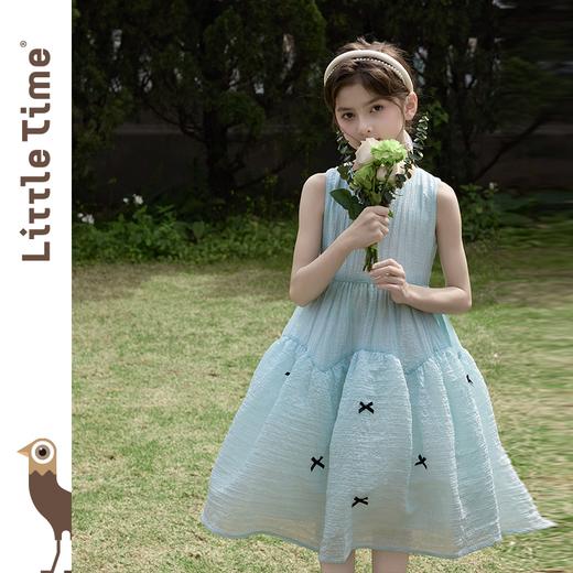 littletime女童连衣裙2025夏新款儿童洋气时尚蝴蝶结背心公主裙 商品图3