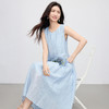 【周末秒杀】熙世界莱赛尔蓝色背心连衣裙女夏季新款气质圆领法式度假无袖裙子 商品缩略图4