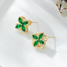 【预售3天】旋转四叶草精致耳钉925银针新网红爆款耳环耳饰EA08802