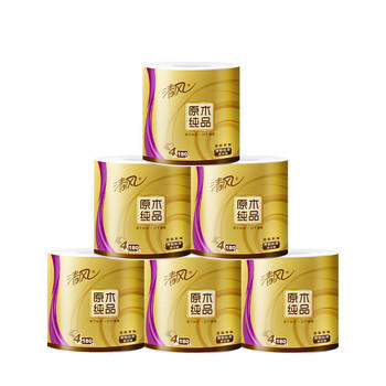 清风原木金装4层180克/卷*10卷筒卫生纸单提装B20A8J2 /家庭清洁/纸品 /清洁纸品 /卷纸 商品图0