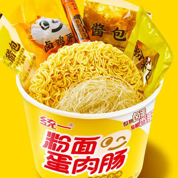 统一粉面蛋肉肠金汤肥牛 桶面 173g*12桶 卤蛋香肠 速食方便面 /粮油调味 /方便食品 /方便面 商品图2