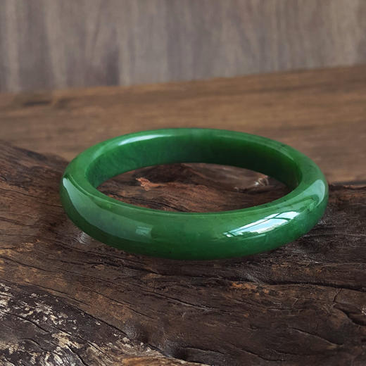 【天然正品】天然细腻无裂纹59.5号菠菜绿碧玉手镯（皆取最大值）女士现售价：1980！310325AH39 商品图3