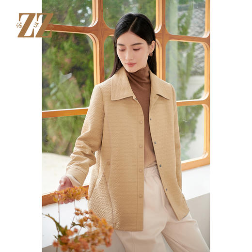 佐尔美经典纯色老钱风简约风衣外套上衣女E33FZ13 商品图2