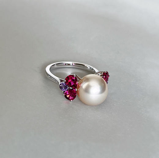 BY EVITA系列 18K镶碧玺、紫晶和南洋珍珠 戒指 商品图1