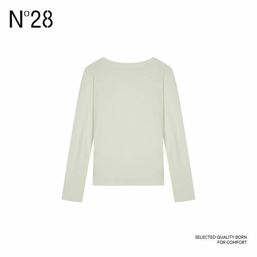 N°28 2025秋季新款圆领长袖修身T恤时尚老钱风上衣 895371T032 商品图2