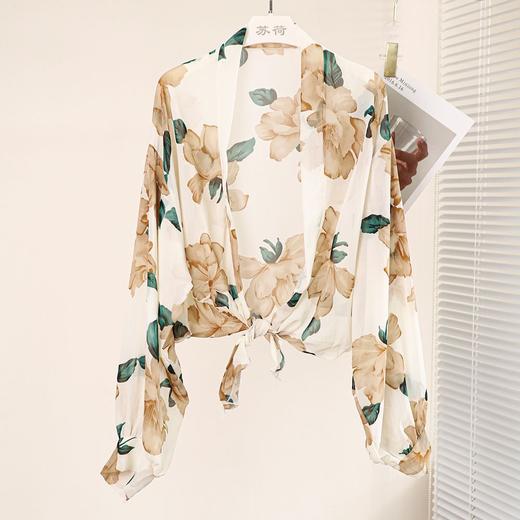 雀说 防晒披肩时尚印花宫廷袖时尚外披 商品图3