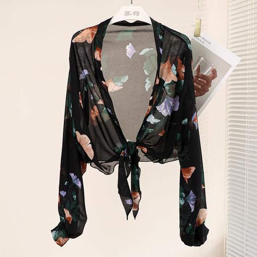 雀说 防晒披肩时尚印花宫廷袖时尚外披 商品图6