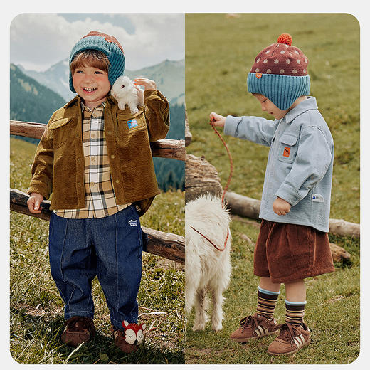 迷你巴拉男童宝宝灯芯绒外套儿童柔软保暖翻秋新款领衬衫上衣 商品图2