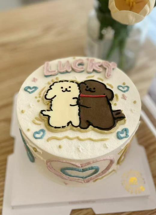 「创意童趣」手绘蛋糕-萌汪的小确幸 商品图0