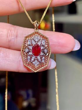 1.13ct素面红宝石吊坠