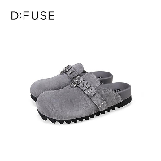 Dfuse迪芙斯2025秋季新款外穿拖鞋铆钉条带休闲勃肯鞋包头半拖女鞋DFD3110027 商品图12