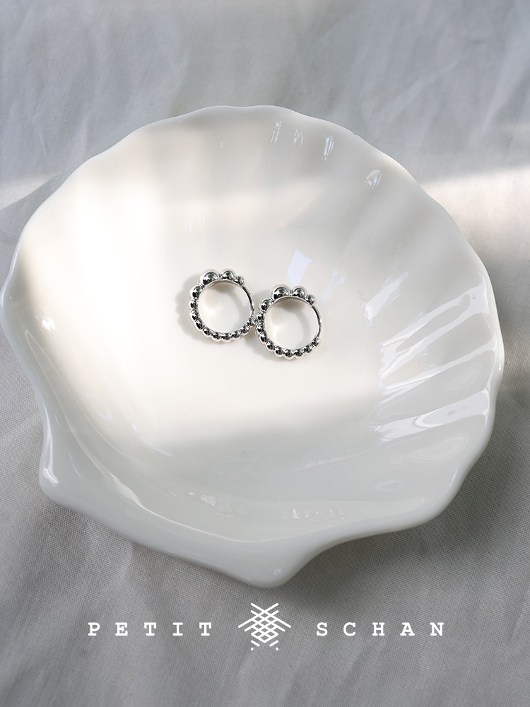 3000积分兑换 PETIT SCHAN小闪 大珠小珠落玉盘   925银圆珠耳环