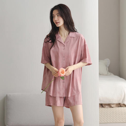 雀说柔软棉睡衣女士夏季薄款凉感纯棉短袖长裤新款夏天家居服套装AL4428 商品图6