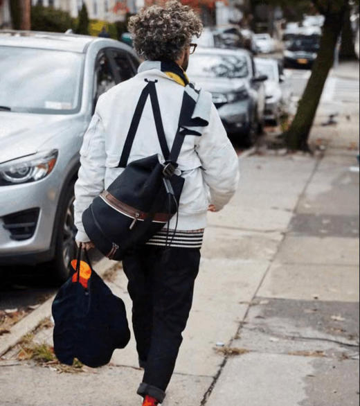 EdWxBA爱德华潜水料拼皮水桶包轻便防水侧背包 商品图11