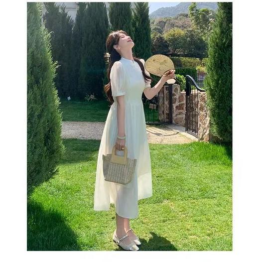 【必入推荐】 吊牌价1688元【MYBL】8628新中式国风高级感暗花过膝长款连衣裙-喜出 商品图3