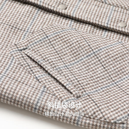 【英伦风】圣得西英伦风羊毛外套2025秋新款经典千鸟格复古上衣 商品图7