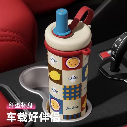 【开学季 | 新装备】花伴森保温杯大容量吸管水杯子2025新款bablov gogo吸管保温杯复古款 商品图4