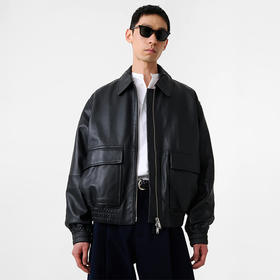 STUDIO NICHOLSON JACKETS LEATHER BOMBER 男装廓形羊皮空军夹克