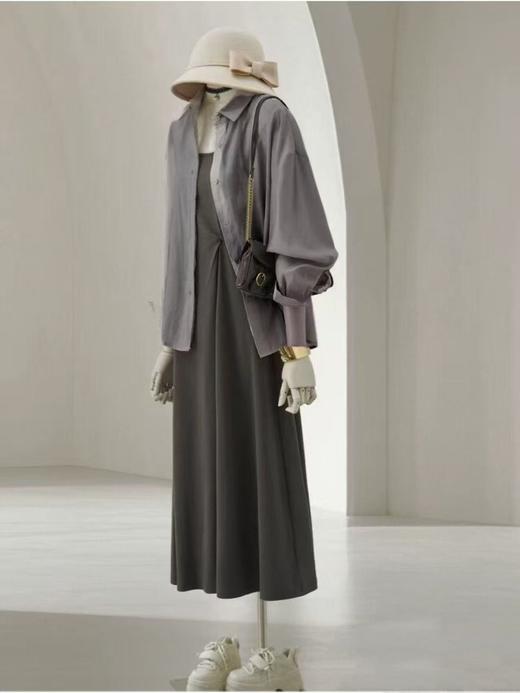 套装【MYBL】8632 74%天丝➕95%弹力棉吊带打褶衬衫两件套-喜出 商品图3